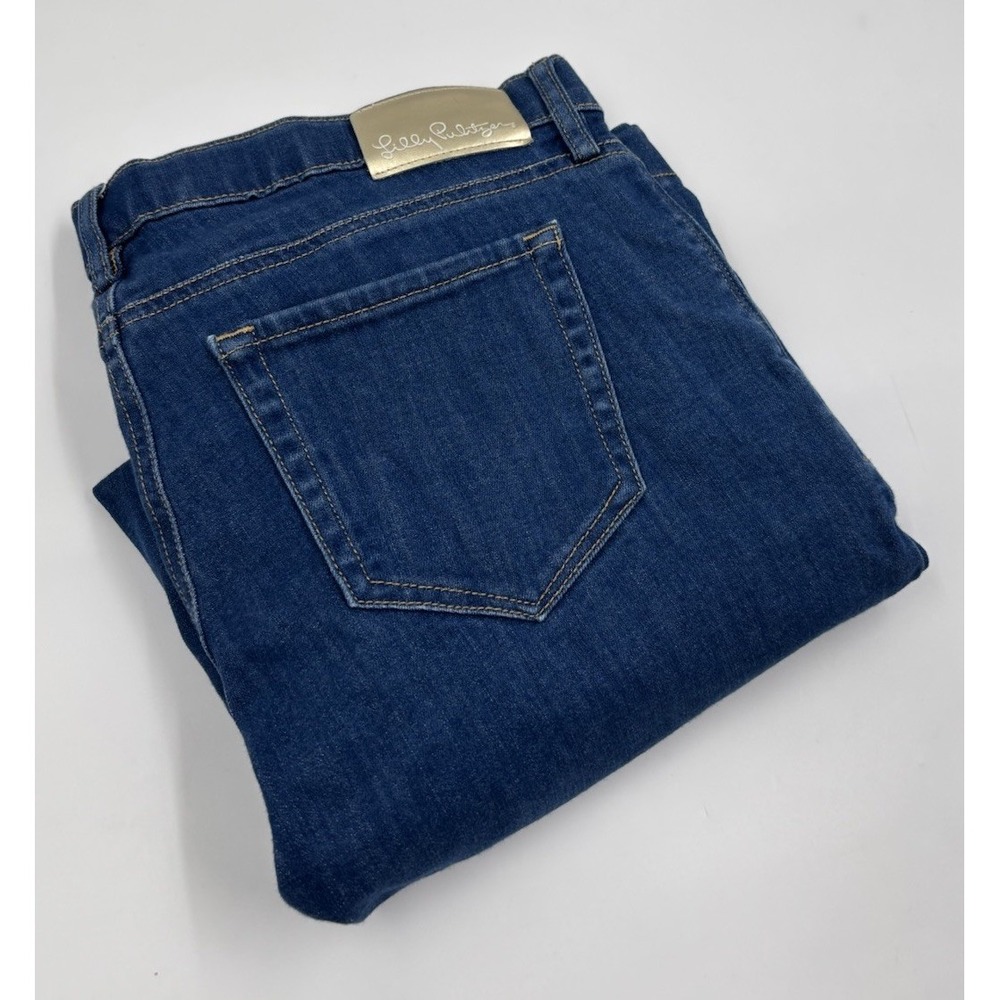 Lily Pulitzer‎ Women's 8 Blue Denim Straight Leg Jeans